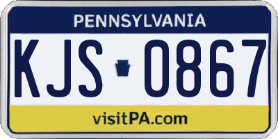 PA license plate KJS0867