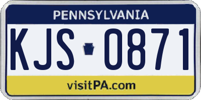 PA license plate KJS0871