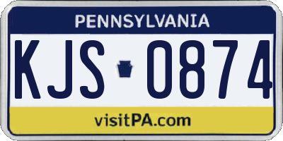 PA license plate KJS0874