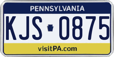 PA license plate KJS0875