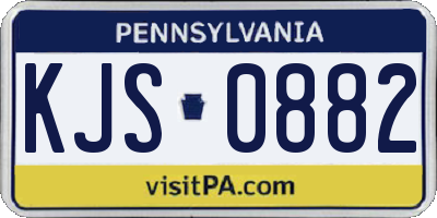 PA license plate KJS0882