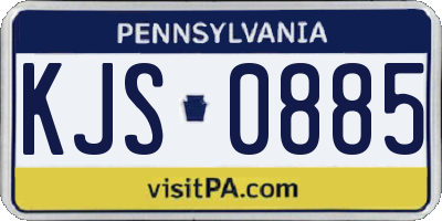 PA license plate KJS0885