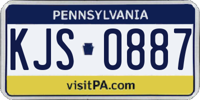 PA license plate KJS0887