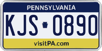 PA license plate KJS0890
