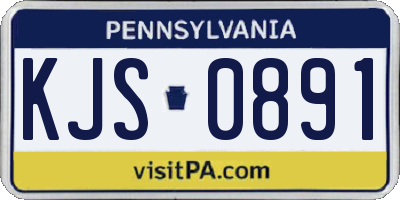 PA license plate KJS0891