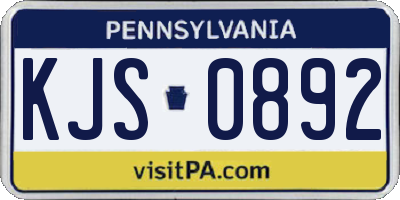 PA license plate KJS0892