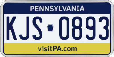 PA license plate KJS0893
