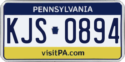 PA license plate KJS0894