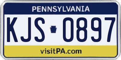 PA license plate KJS0897