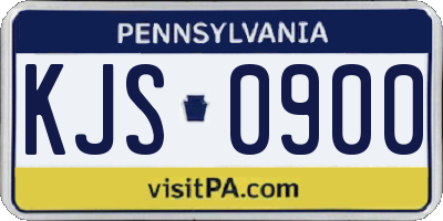 PA license plate KJS0900