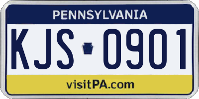 PA license plate KJS0901