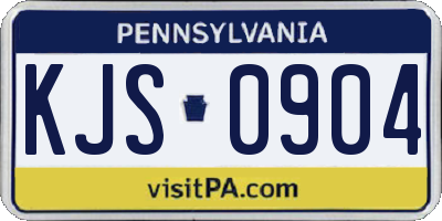PA license plate KJS0904