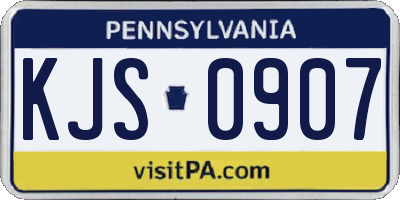 PA license plate KJS0907