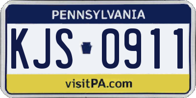 PA license plate KJS0911