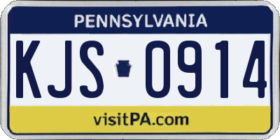 PA license plate KJS0914