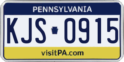 PA license plate KJS0915