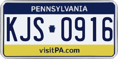 PA license plate KJS0916