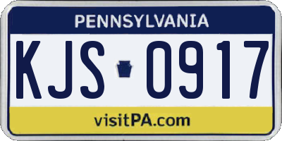 PA license plate KJS0917