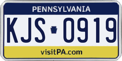 PA license plate KJS0919