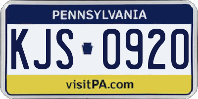 PA license plate KJS0920