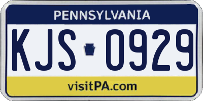 PA license plate KJS0929