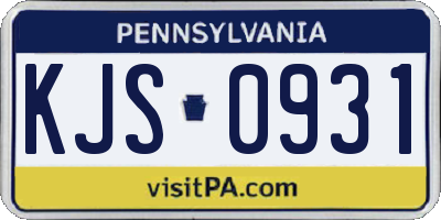 PA license plate KJS0931