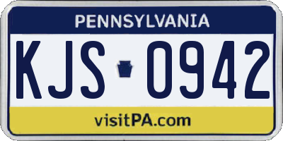 PA license plate KJS0942