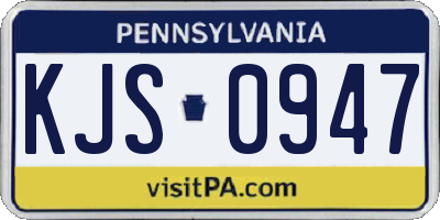 PA license plate KJS0947