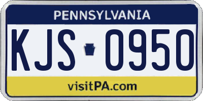 PA license plate KJS0950