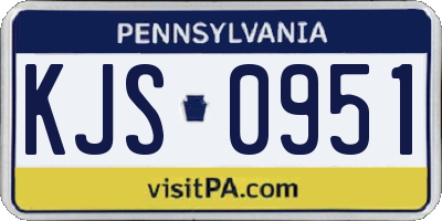 PA license plate KJS0951
