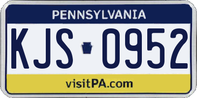 PA license plate KJS0952