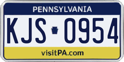 PA license plate KJS0954