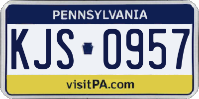 PA license plate KJS0957