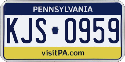 PA license plate KJS0959
