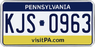 PA license plate KJS0963