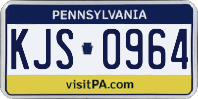 PA license plate KJS0964