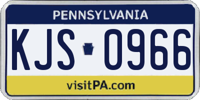 PA license plate KJS0966