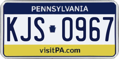PA license plate KJS0967