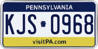 PA license plate KJS0968