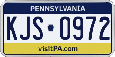 PA license plate KJS0972