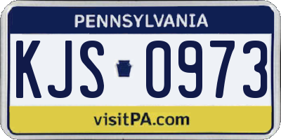 PA license plate KJS0973