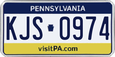 PA license plate KJS0974