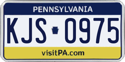 PA license plate KJS0975
