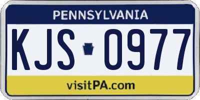 PA license plate KJS0977