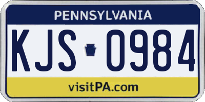 PA license plate KJS0984