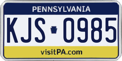 PA license plate KJS0985