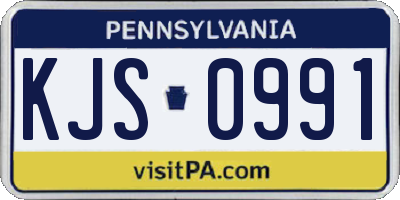 PA license plate KJS0991