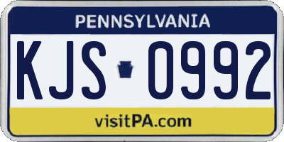 PA license plate KJS0992