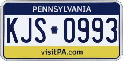 PA license plate KJS0993