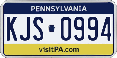 PA license plate KJS0994